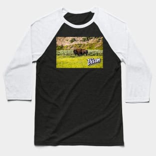 Bison at Yellowstone Baseball T-Shirt